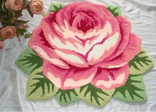 4.5lb индивидуальный розовый цветок в форме акриловый ковер для детской комнаты и взрослых молитвенное пространство